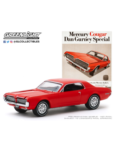 Coche de metal en miniatura Mercury Cougar "Vintage Ad Cars Series 2" (1967) Greenlight 1/64