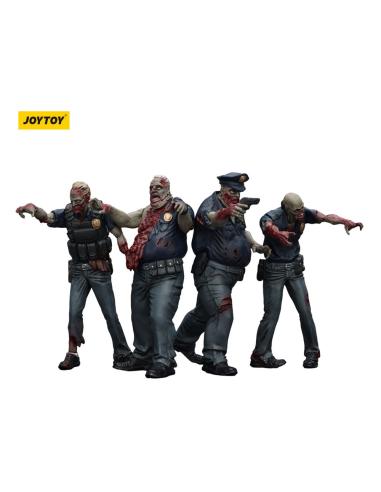 Joy Toy (CN) Zombie Pack de 4 Figuras Dark Source Police (Male) 8 cm