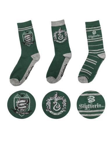 Cinereplicas Harry Potter Pack de 3 Pares de calcetines Slytherin
