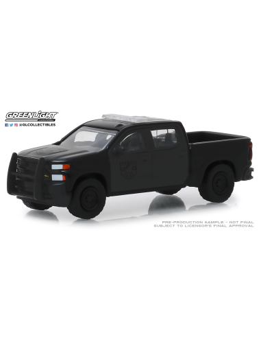 Coche de metal en miniatura Chevrolet Silverado Serie Black Bandit 21 (2019) Greenlight 1/64