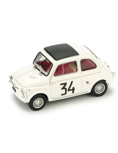 Coche de metal en miniatura Fiat Abarth 595 "1º Criterium Monza" Nº 34 F. Patria (1964) Brumm escala 1/43