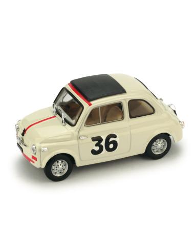 Coche de metal en miniatura Fiat Nuova 500 "Premio Campagnano Vallelunga" nº 36 Ignazio Giunti (1965) Brumm 1/43