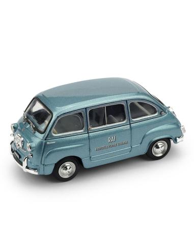 Coche de metal en miniatura Fiat 600D Multipla "RAI Radiotelevisione Italiana" (1960) Brumm 1/43