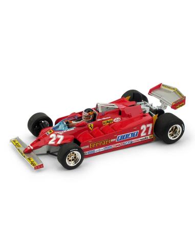 Coche de metal en miniatura Ferrari 126CK "GP. USA Ovest" nº 27 Gilles Villeneuve (1981) Brumm 1/43
