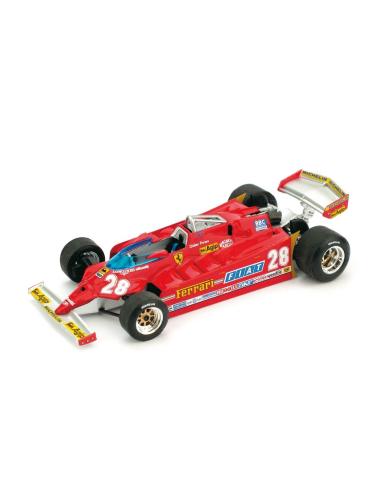 Coche de metal en miniatura Ferrari 126CK "GP. USA Ovest" nº 28 Didier Pironi (1981) Brumm 1/43