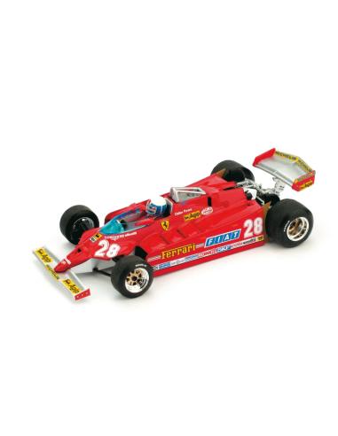 Coche de metal en miniatura Ferrari 126CK "GP. USA Ovest" nº 28 Didier Pironi (1981) Brumm 1/43