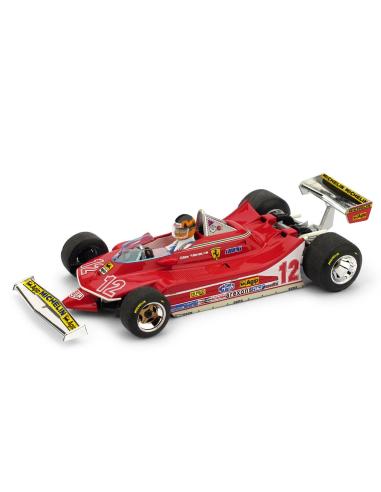 Coche de metal en miniatura Ferrari 312 T4 "GP. Francia" nº 12 Gilles Villeneuve (1979) Brumm 1:43