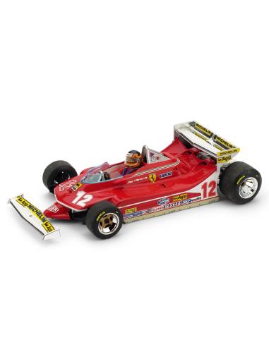 Coche de metal en miniatura Ferrari 312 T4 "GP. Mónaco" nº 12 Gilles Villeneuve (1979) Brumm 1:43