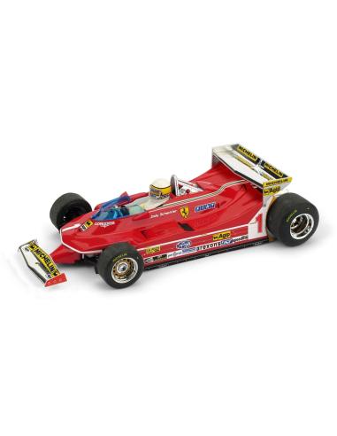 Coche de metal en miniatura Ferrari 312 T5 "GP. Mónaco" nº 1 Jody Scheckter (1980) Brumm 1:43