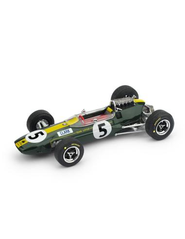 Coche de metal en miniatura Monoplaza de Fórmula 1 Lotus 33 "GP. Gran Bretaña" nº 5 Jim Clark (1965) Brumm escala 1:43