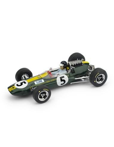 Coche de metal en miniatura Monoplaza de Fórmula 1 Lotus 33 "GP. Gran Bretaña" nº 5 Jim Clark (1965) Brumm 1:43