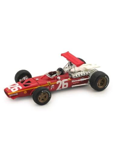 Coche de metal en miniatura Ferrari 312 F1 "1º GP Francia" nº 26 Jacky Ickx (1968) Brumm 1/43
