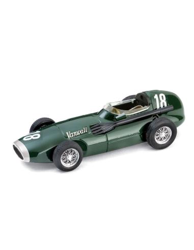 Coche de metal en miniatura Vanwall VW1 "1º GP. Gran Bretaña" Nº 18 Stirling Moss (1957) Brumm R098 escala 1/43