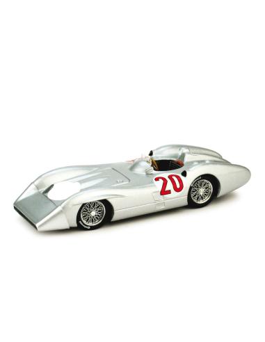 Coche de metal en miniatura Mercedes W196c Stirling Moss Test Monza (1955) Brumm R281B escala 1/43