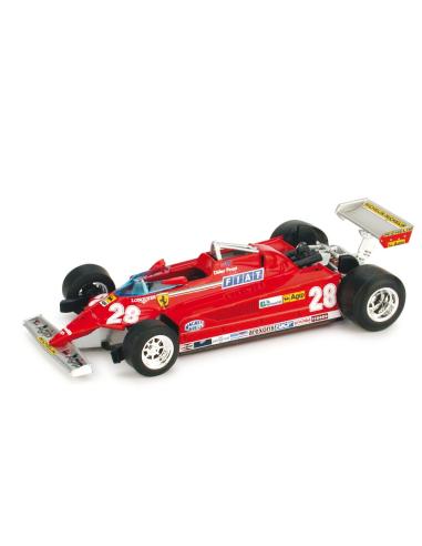Coche de metal en miniatura Ferrari 126 CK Turbo "4º Gran Prix Montecarlo - Didier Pironi (1981) Brumm R368 escala 1/43