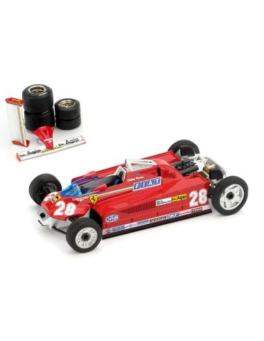 Coche de metal en miniatura Ferrari 126 CK Turbo - Gran Prix Montecarlo - versión de transporte Brumm R368T escala 1/43