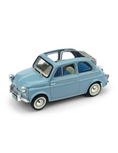 Coche de metal en miniatura Fiat Nuova 500 - versión America Techo Abierto (1958) Brumm R376 escala 1/43