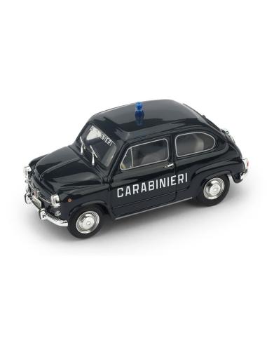 Coche de metal en miniatura Fiat 600 D (1965) Carabinieri Brumm R403 escala 1/43
