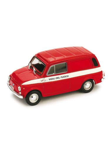 Coche de metal en miniatura Autobianchi Furgoncino 500 "Vigili del Fuoco" (1972) Brumm R428 escala 1/43