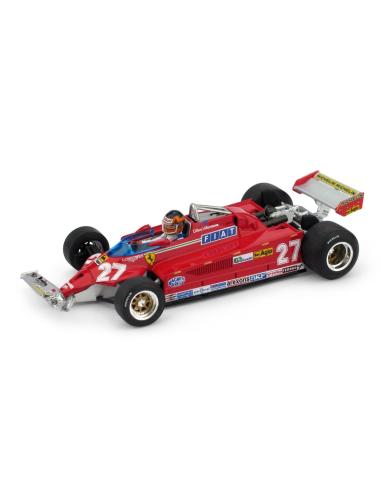 Coche de metal en miniatura Ferrari 126 CK Turbo Gran Prix Canadá - Gilles Villeneuve (1981) Brumm R436-CH 1/43