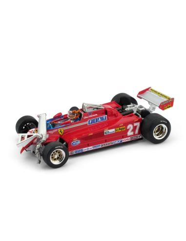 Coche de metal en miniatura Ferrari 126 CK Turbo Gran Prix Canadá - Gilles Villeneuve (1981) Brumm R437-CH 1/43