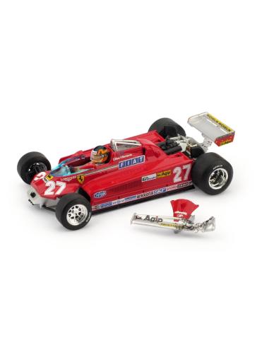 Coche de metal en miniatura Ferrari 126 CK Turbo Gran Prix Canadá - Gilles Villeneuve (1981) Brumm R438-CH 1/43