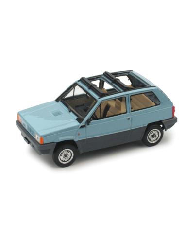 Coche de metal en miniatura Fiat Panda 45 Techo de lona abierto (1981) Brumm R439-01 escala 1/43