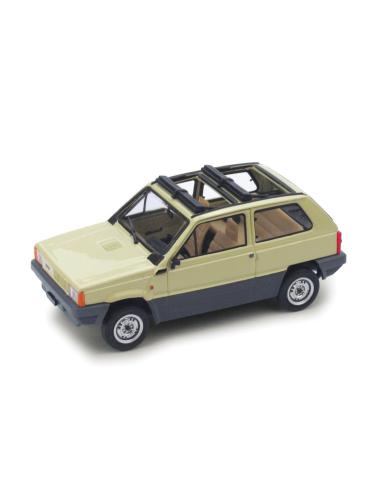Coche de metal en miniatura Fiat Panda 45 Techo de lona abierto (1981) Brumm R439-03 escala 1/43