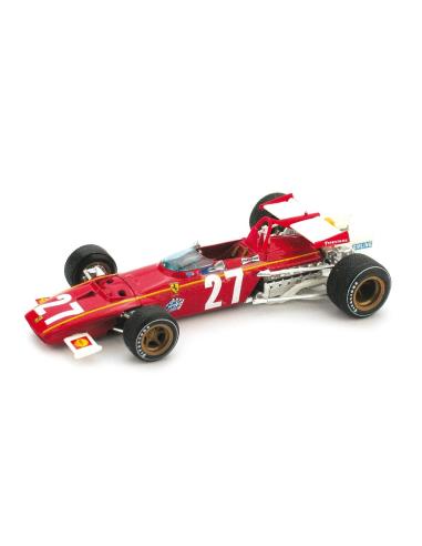 Coche de metal en miniatura Ferrari 312 B "8º GP Belgica" nº 27 Jacky Ickx (1970) Brumm 1/43
