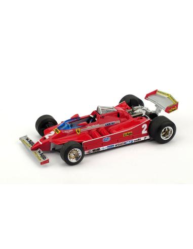 Coche de metal en miniatura Ferrari 126 C "GP. Imola Prueba" nº 2 Gilles Villeneuve (1980) Brumm 1/43