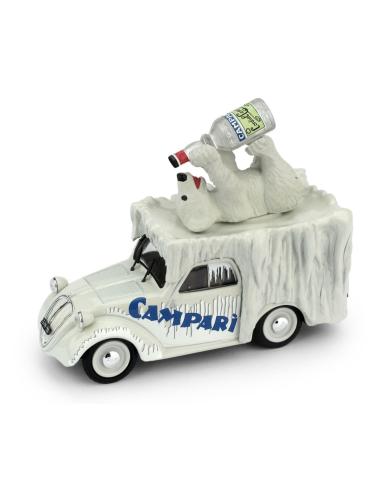 Coche de metal en miniatura Fiat 500 Topolino Furgoneta "Campari (1950) Brumm 1/43