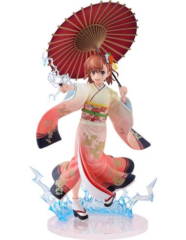 Kadokawa A Certain Scientific Railgun T Estatua 1/7 Mikoto Misaka Furisode Kimono Ver. 28 cm