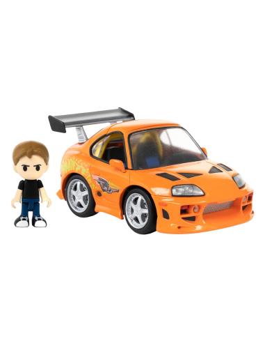 Takara Tomy Fast & Furious vehículo con minifigura Q-Village Toyota Supra JZA80 9 cm