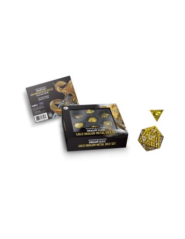 FanRoll Dungeons & Dragons Premium Metálico Pack de Dados Dragon Scale Gold (7)