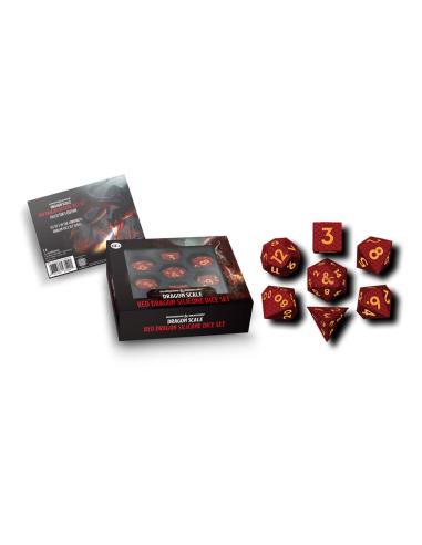 FanRoll Dungeons & Dragons Premium Silicon Pack de Dados Dragon Scale Red (7)