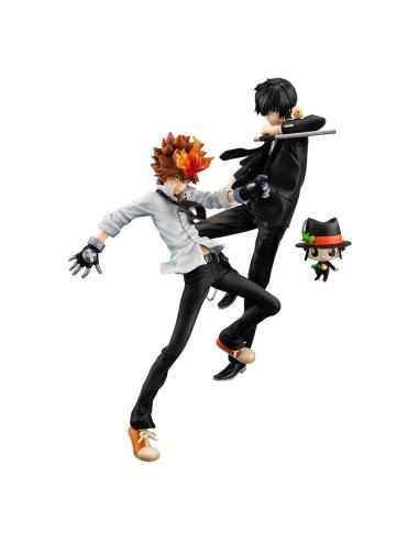 Megahouse Digimon Adventure Serie G.E.M. Estatua PVC Tsunayoshi Sawada & Kyoya Hibari & Reborn Set 21 cm