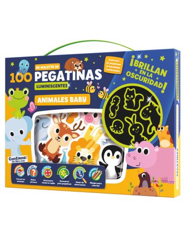 PLAYTIME Maletin 100 pegatinas luminiscentes Animales Baby