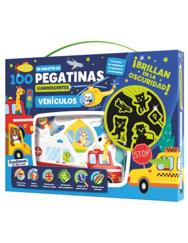 PLAYTIME Maletin 100 pegatinas luminiscentes Vehiculos