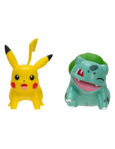 Figuras de batalla de Pokémon: Bulbasaur y Pikachu