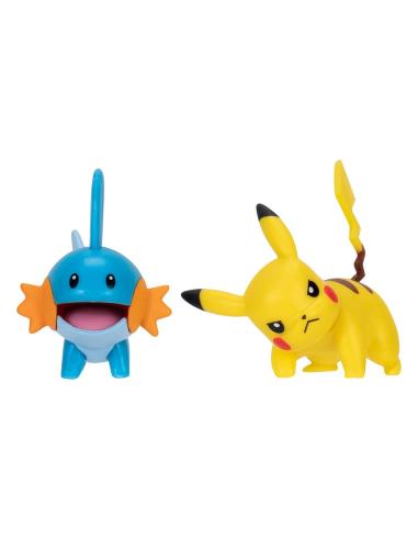 Conjunto de figuras de batalla de Mudkip y Pikachu