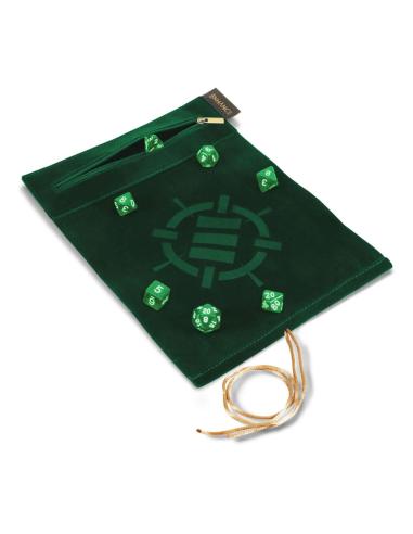 Enhance Enhance Tabletop Roll on a Scroll Bolsa con dados Verde