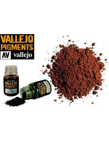 Pigmento en polvo ocre rojo oscuro