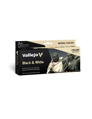 Set de pintura Vallejo negro y blanco