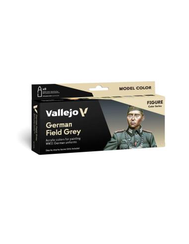 VALLEJO GERMAN FIELD GREY UNIFORM CLR SET 70181