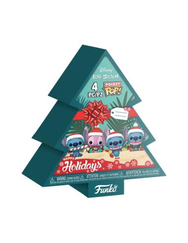 Funko Lilo&Stitch Holiday 2025 Pack de 4 Llaveros Pocket POP! Vinyl Tree Holiday Box 4 cm