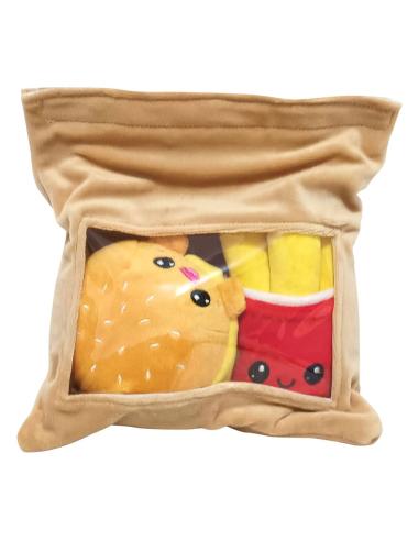 Joy Toy (IT) Pakc de 2 peluches Yummis Together Burger & Fries in Take Away Bag 21 cm