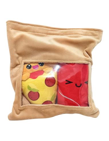 Joy Toy (IT) Pakc de 2 peluches Yummis Together Pizza & Cola in Take Away Bag 21 cm