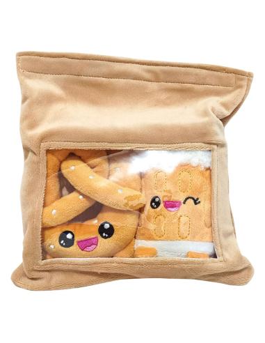Joy Toy (IT) Pakc de 2 peluches Yummis Together Pretzel & Beer in Take Away Bag 21 cm