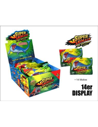 Expositor de la colección de miniaturas de dinosaurios marinos