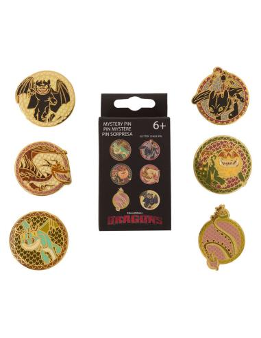 Funko How to train your Dragon by Loungefly Chapas esmaltadas Blind Box Toothless Various Poses Expositor (12)